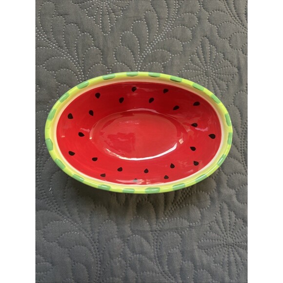 Vintage Sur la Table Watermelon Party Dipping Bowl 5.5 “Lx3.5”Wx2.5”D Serverware - Picture 1 of 7